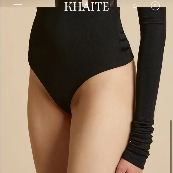 KHAITE The Janelle Bodysuit in Black jersey SZ M BNWT never worn - Picture 4 of 15